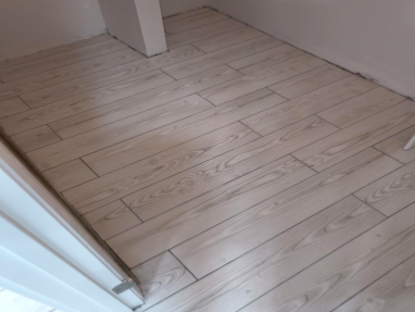 Brick pattern wood look tile